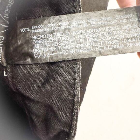 Zara High Waisted Zipper Detail Black Denim Jeans Silver Zipper Size 6 MINT - Picture 8 of 9